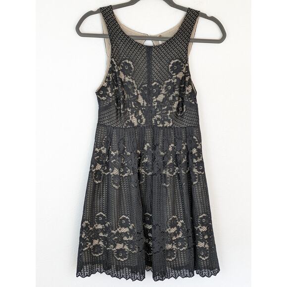 Free People Dress Rocco Floral Lace Boho Victorian Cottagecore Black Size 2 - Picture 2 of 12